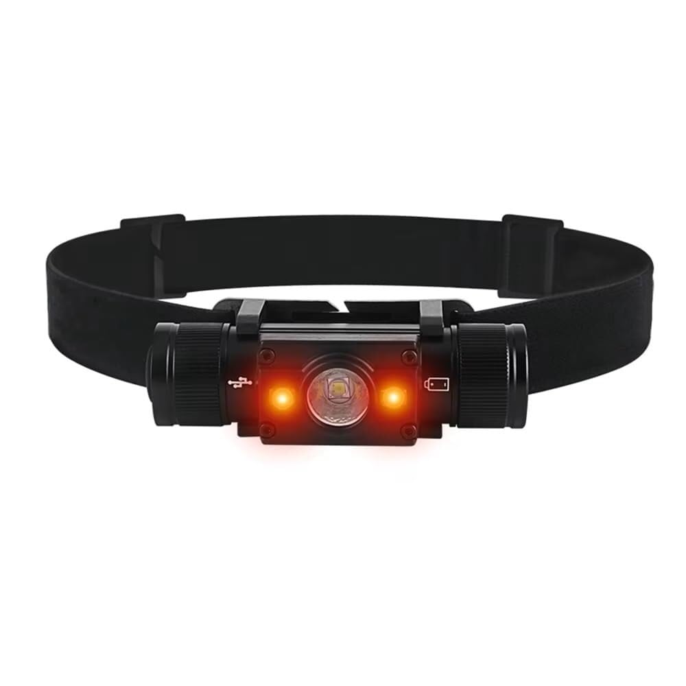QFGVMXBWKZH LED Headlamp Type-C Rechargeable Headlight Fishing Work Head Flashlight Outdoor Sport Camping Lantern(White Light and Red Light)