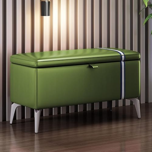 Banco de almacenamiento tapizado rectangular para entrada, multifuncional, de madera maciza, otomana