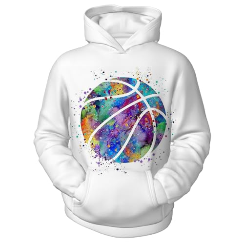 Zenzenze Rainbow Basketball Hoodies for Boys Girls 3D Printed Hooded Sweatshirts Long Sleeve...