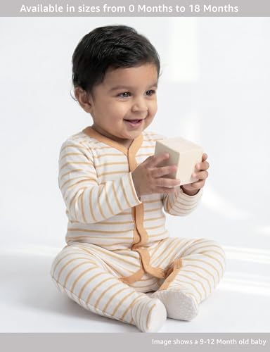 Image of Amazon Brand - Symbol Unisex 100% Cotton Full Sleeve Baby Sleepsuits (Available in Pack of 3 & 6)