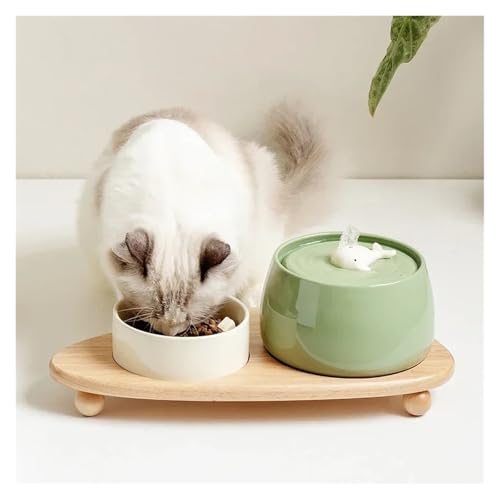 Fuente de agua automática para gatos cerámica 1.3L USB miniatura 3