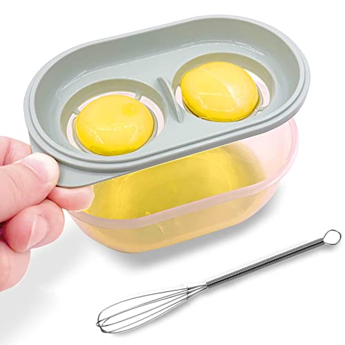 BIMIGET Egg White Separator Egg Separator Yolk White Separator Egg White Filter Storage Box Food Grade Level Kitchen Gadgets Egg Separator for Kitchen Cooking Kitchen Gadgets (light green)