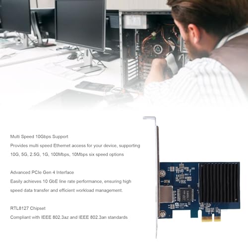 Componentes internos de servidor y tarjeta de red PCIe 10G RTL8127 Gen 4 3