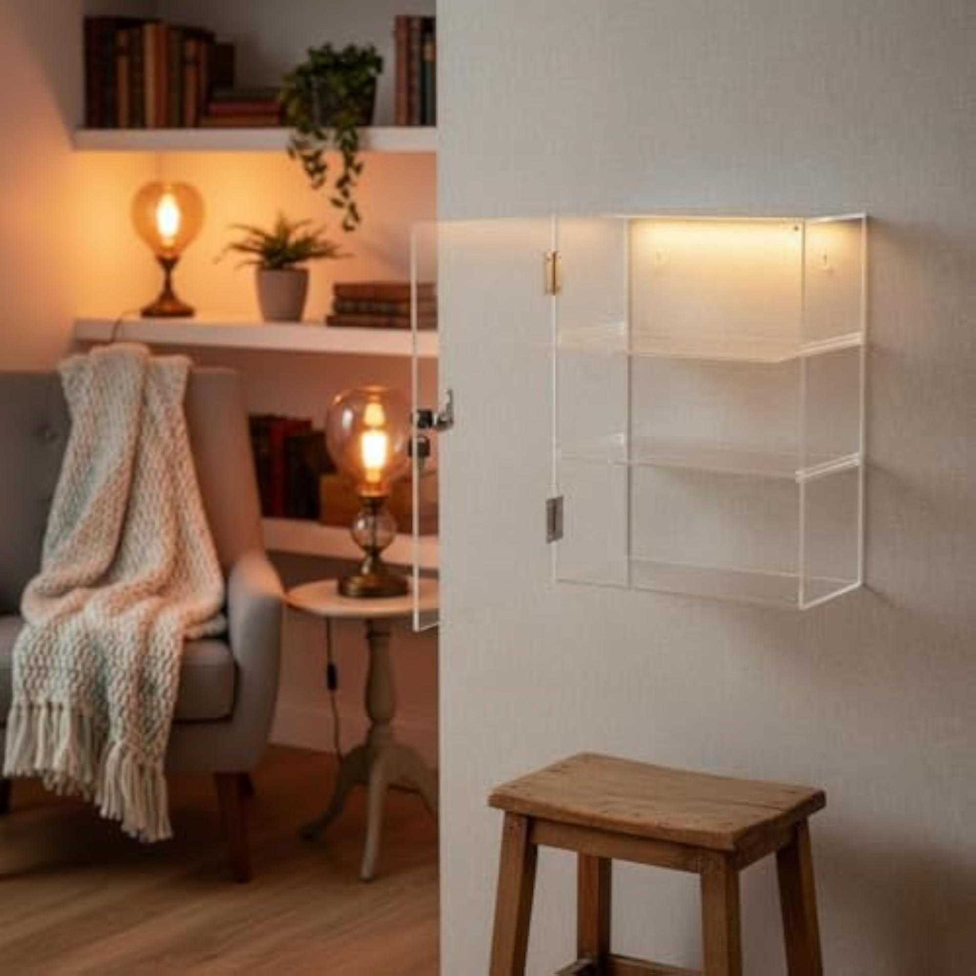 Lockable Acrylic Display Case, Wall Mountable Showcase