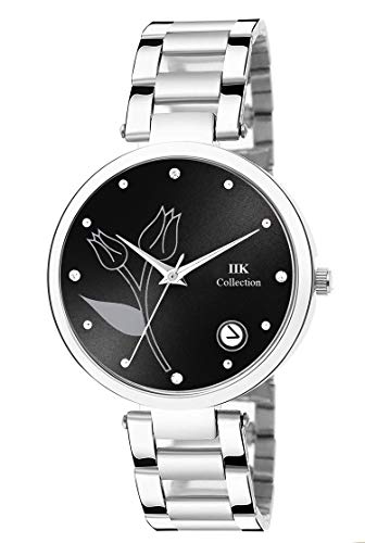 Image of IIK COLLECTION Round Dial Stainless Steel Bracelet Chain Analogue Day & Date Functioning Watch For Women And Girls, Dial Color-Assorted
