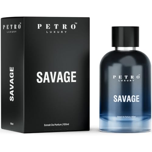 Image of Petro Luxury Savage Long Lasting Perfume for Men 100ml | Extrait De Parfum Fresh Spicy Aromatic Fragrance with Calabrian Bergamot, Pepper, Lavender & Ambroxan | Luxury Gift for Him