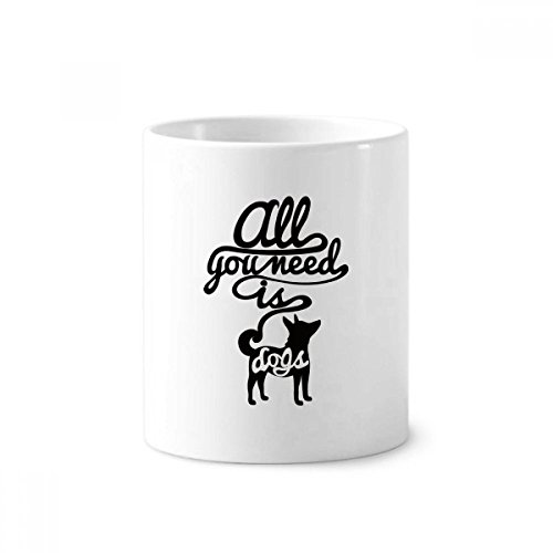 Gobelet en céramique chien blanc pour organiser votre salle de bain sans encombrer la vasque