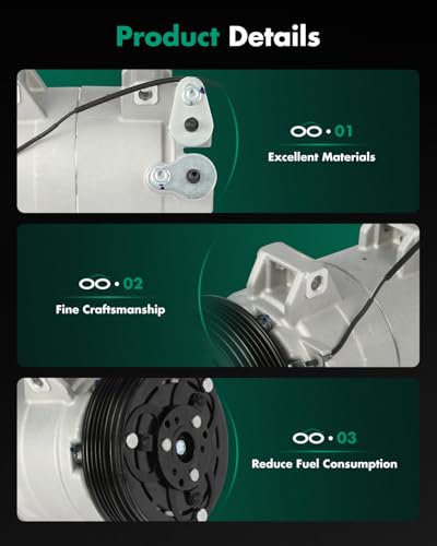 Image of SCITOO AC Compressor fit for Suzuki XL-7 2.7L 2003-2006 | Fast Cooling, Ultra Low Noise (≤72 dB)Air Conditioner Compressor with Clutch, Easy Installation, 6512612 1010882 DW97483