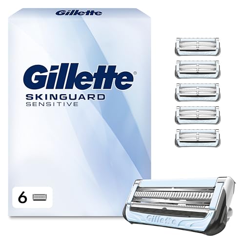 Gillette Lames De Rechange SkinGuard, Pack De 6 Cartouches De Lames De Rasoir Homme, Conçues pour Un Rasage De La Peau Sensible, Compatibles Aussi avec...