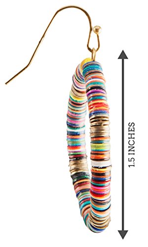 Bohemian Multi-Colored Sequin Hoop Gold Earrings - SPUNKYsoul Collection…3