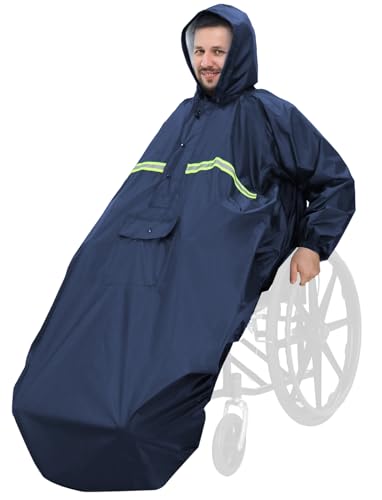 ANYOO Funda Impermeable para Poncho de Silla de Ruedas, Capa Ligera contra Lluvia, Protección Seca con Elásticos, Talla Única