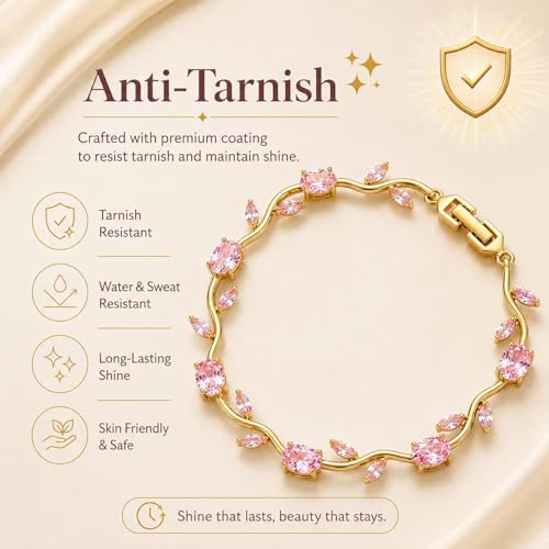 Image of Aurie Tulip Bracelet for Women & Girls | Anti Tarnish Stainless Steel Floral Bracelet |Party and Daily Wear Jewellery
