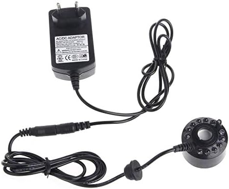xcluma 24V 12 LED With Adapter Color Changing Ultrasonic Mist Maker Fogger for Water Fountain Incubators Air Humidifier