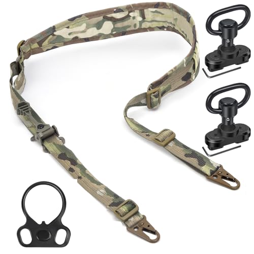 WarBull 2 Point Sling Quick Adjust, QD Swivel Rifle Sling with HK Hook, Soft Shoulder Pad Gun Sling...