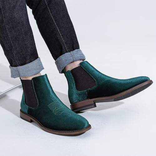 Men’s Velvet Chelsea Boots Slip On Dress Ankle Boots Formal and Casual Fashion Footwear4