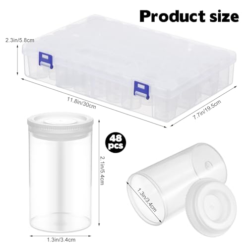Image of 48 Packs Plastic Film Canister Holders with Storage Box 33mm Empty Camera Reel Storage Case with Lids StorageContainers for Small Accessories