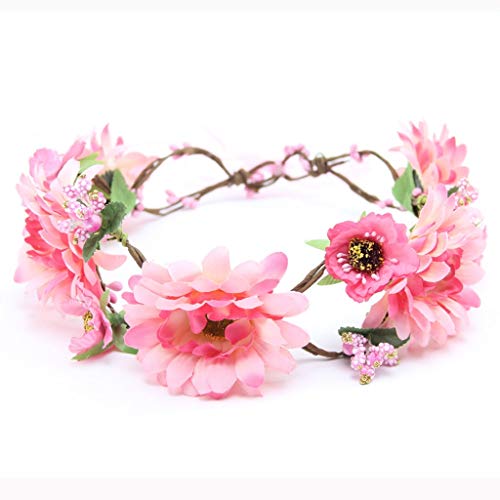 ZGP &Headdress Crown Flower Wreath Flowers Headband Wreath Wedding Festival Hair Accessories floral garland (Color : B)