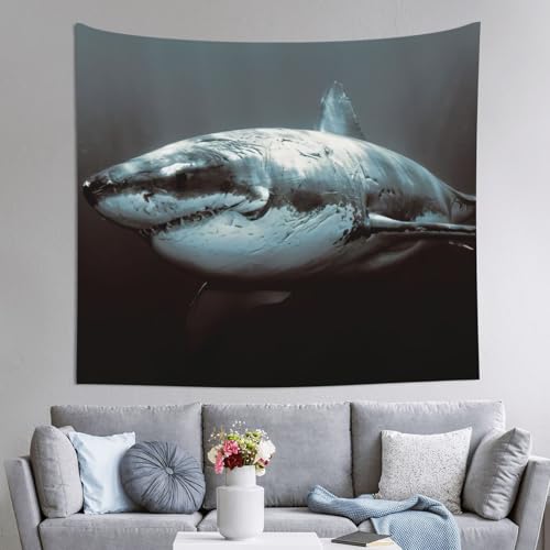 Tapisserie murale requin blanc pour habiller un grand mur vide