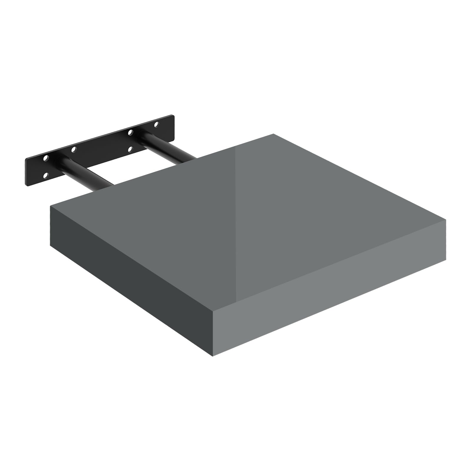 WOLTU Wandregal Regalbrett, freischwebend Schweberegal, CD DVD Wand Regal Wandboard 30x22,9x3,8cm, Hochglänzend Grau