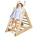 HOMGX Kids Wooden Triangle Climbing Ladder, Solid Pine Wood Triangle Climbing Toy for Toddler, 3 Different Climbing Ladders, Baby Indoor Playground Gym Daycare Climbing Toys for 3+ Boys & Girls