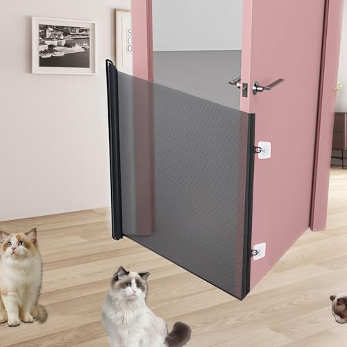 Cancelletto Per Bambini Retrattile Senza Foratura | Cancelletti Di Sicurezza In Rete Extra Larghi Per Cani, Facili Da Installare | Barriera Di Sicurezza Per Balconi, Verande, Scale, Porte, Corridoi