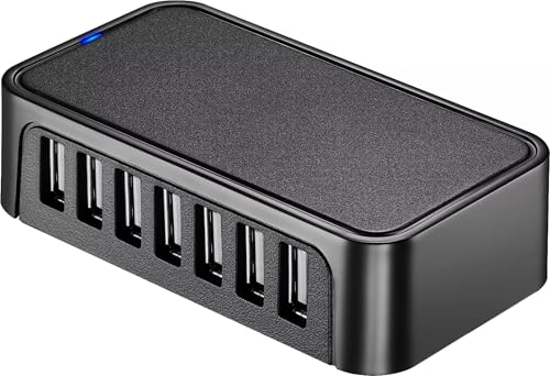 Image of Best Buy Essentials 7-Port USB Hub - Fast Data Transfer, Universal Compatibility, USB 2.0, Compact Design for Laptop, PC, Mac, Smartphone & Tablet