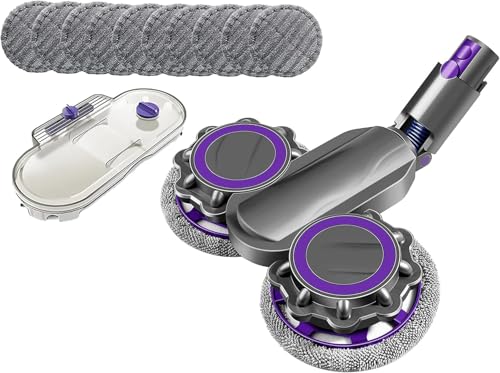 Yangers Wet and Dry Brush Head Mop Attachment for Dyson V7 V8 V10 V11 Vacuum Cleaner, Motorised Cleaner Head with 10 Pack Mop Cloth Pads and Detachable Water Tank for Hard Floor