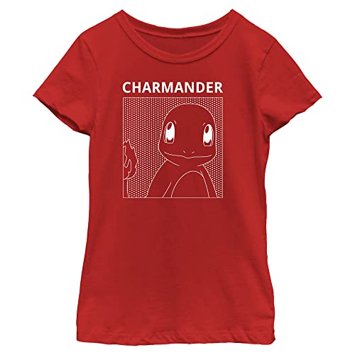 Image of Fifth Sun Pokemon Charmander Comic Box Girls Short Sleeve Tee Shirt