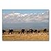 Produktbild CALVENDO Premium Textil-Leinwand 90 x 60 cm Quer-Format Auf Wanderung vor dem Kilimadjaro - Elefanten im Amboseli NP - Kenia, Leinwanddruck von Susan Michel