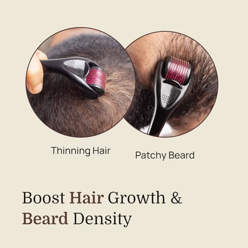 Image of ForMen Derma Roller 0.5mm for Hair & Beard Care | 540 Stainless Steel Needles for Regrowth | Supports Scalp Activation, Repair Damage, Hair Thickness & Beard Grooming