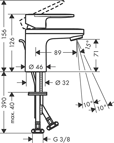 hansgrohe Vernis Blend, bathroom tap with pop-up waste set, isolated water conduction - Image 2