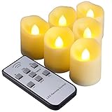 adventsgestecke 2017 ღ LED-Kerzen mit Fernbedienung: Diese LED-Teelichter sind einfach und bequem zu bedienen, indem Sie einfach auf die mitgelieferte Fernbedienung klicken.
