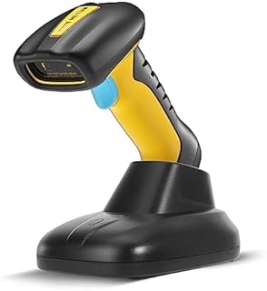 NETUM Upgraded QR Industrial Bluetooth Barcode Scanner with Charging Dock, Wireless 2D 1D Bar Code Reader 2600mAh Drop Protection Shock Dust Proof Hands Free for Windows Mac Android iOS (NT-1200)