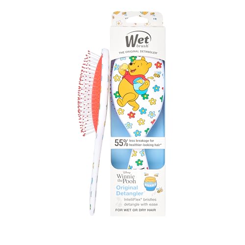 Image of Wet Brush Disney Winnie The Pooh Original Detangler Hair Brush, Flexible Bristles Gently Detangle All Hair Types, Works on Wet or Dry Strands, Ergonomic Handle, Reduces Breakage, Hunny Pooh