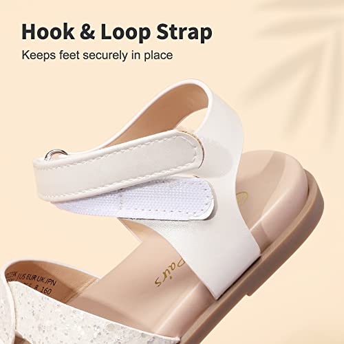Image of DREAM PAIRS Girls Sandals Open Toe Princess Flat Sandals Strappy Summer Shoes Toddler /Little Kid