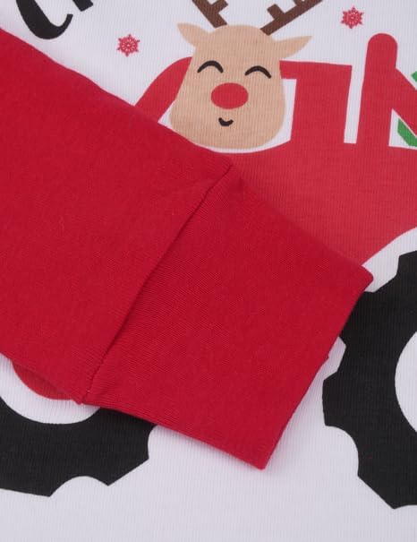 Benaive Girls Pajamas Long Sleeves Sets Halloween Christmas Pjs for Girl Holiday PJs Cotton Kids Sleepwear Size 2T-12 Years(Xmas Reindeer,5T)