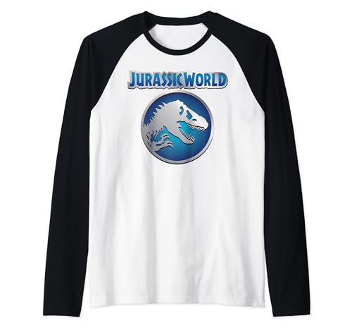 T-Rex Jurassic World T-shirt raglan de style baseball avec motif métallique pour homme