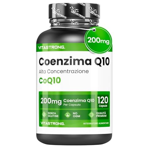 Coenzima Q10 200mg - 120 Capsule CoQ10 100% Puro, ad Alto Dosaggio - Q10 Coenzima Integratore Antiossidante per Benessere Cardiovascolare, Energia, Prestazioni Atletiche