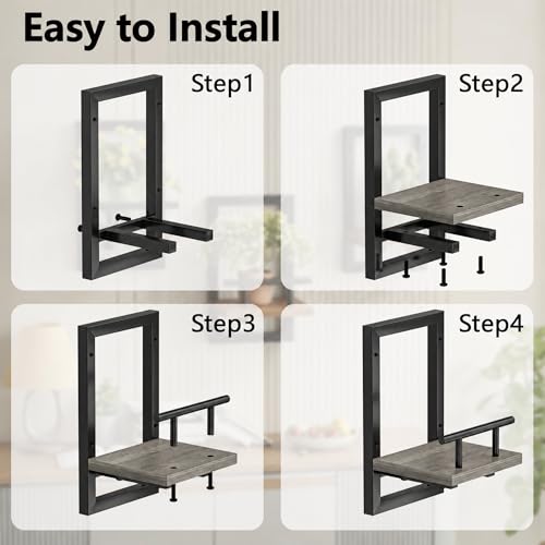 Image of Sbosbo Floating Shelves for Wall, Plant Shelf Indoor, Wall Planters for Indoor Floating Plant Shelves for Bedroom, Living Room, Kitchen, Office, Bathroom Decor (Grey, 3 Pack)