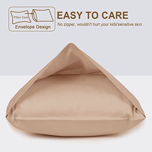 Fittia Cotton Toddler Pillowcase With Envelope Closure, Soft And Breathable Travel Pillow Case Cover Pack Of 2, 14X20 Inches Small Pillow Case, Champagne #TOP3