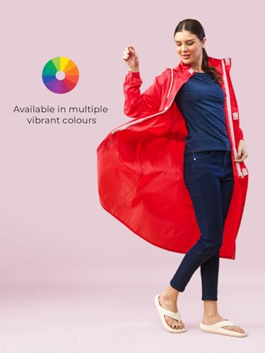 Image of LUX VENUS Solid Long Raincoat for Women
