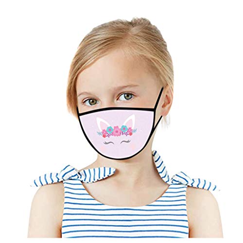 Preisvergleich Produktbild Gugavivid 1 Stücke Kinder Mundschutz Multifunktionstuch Cartoon Druck Maske Animal Print Atmungsaktive Baumwolle Stoffmaske Waschbar Mund-Nasenschutz Tiermotiv Bandana Halstuch Jungen Mädchen(1PC,G)
