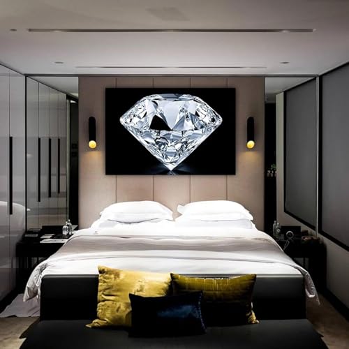 Affiches d'art mural HD diamant et finitions or pour chambre d'hôtel chic