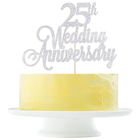 silver 25th Wedding Anniversary Cake Topper, Wedding Anniversary Party Decoration, 25 Wedding Anniversary Party Decoration Ideas (25) Cover