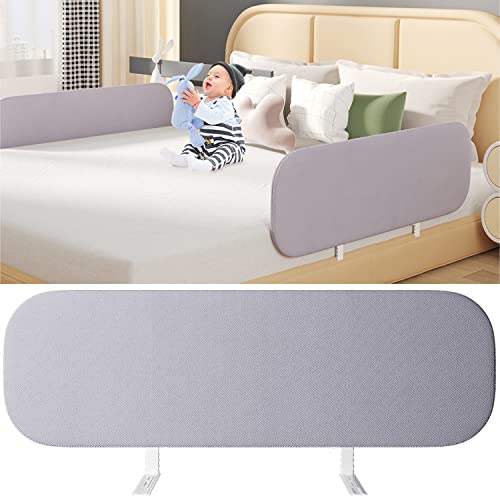 Foldable Crib Rail Guard Toddler Bed Rails Guard Universal Baby & Children Bed Rail Upgrade Reinforced Safety Bed Fence Protector Rail for Cribs Twin Double Full Size Queen & King Bed (47 Inch)