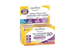 equilibra Integratori Alimentari, Multivitamine & Minerali 50+, Formula Potenziata, Energia, Sostegno, Funzioni Cognitive, 30 Compresse Triplo Strato a Rilascio Differenziato nel Tempo