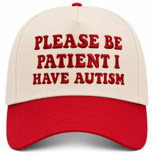 Please Be Patient I Have Autism Funny Trucker Hats Embroidered Vintage Snapback Hat for Women and Men Gag Gifts Baseball Cap