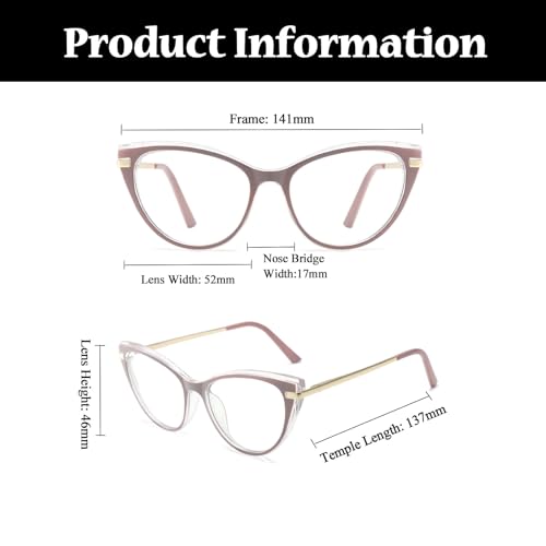 LJCZKA Blue Light Blocking Glasses Cat Eye for Women Anti Blue Light Glasses Computer Eyeglasses Clear for Anti Fatigue and Eyestrain - Image 4
