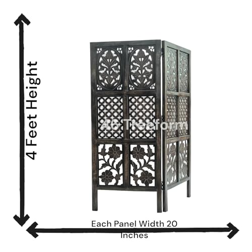 Image of Wooden Room Partition /Screen /Room Divider /Room Separator for Livng Room Bedroom Home Office Restarurant Hallway 20Inches Wide (4 Panel 4 Feet)