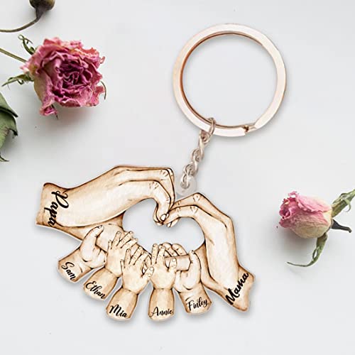 Personalized Acrylic Fist Keychains,Custom Father's Day Keychain Dad Fist Keychains with Names Keychain - Image 6